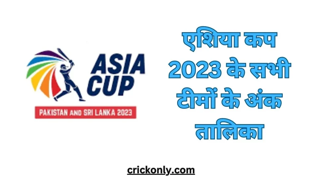 एशिया कप अंक तालिका 2023